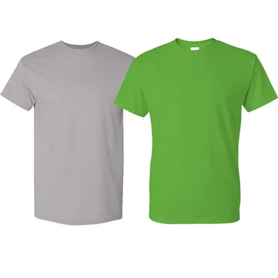 Camiseta Gildan Pack de 2 Gravel/Electric Green Talla S