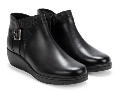 Botas Confort Sensipie de Piel con Hebilla para Mujer