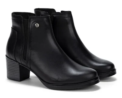 Botas Confort Negras Sensipie de Piel para Mujer