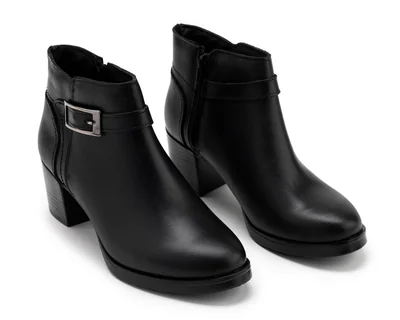 Botas Confort Sensipie de Piel con Aplicación de Hebilla para Mujer