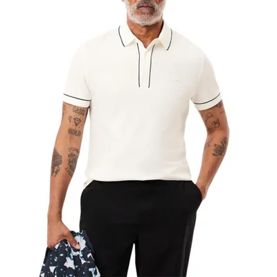 Camisa Polo Lacoste París Stretch Piqué Color Harina Talle M