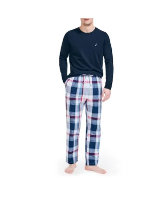 Pantalón de pijama Nautica de algodón con cintura elástica para hombre - Talla grande