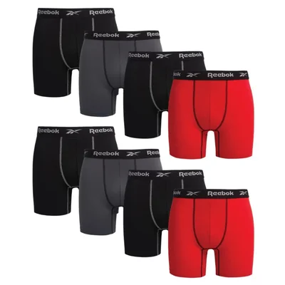 Calzoncillos tipo boxer Reebok Pack de 8 con bolsa atlética de 15 cm