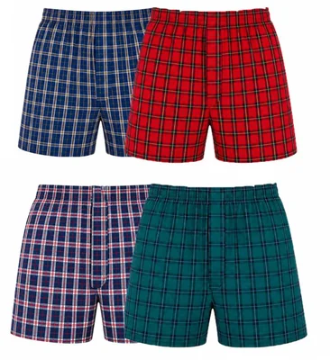 Fruit of the Loom Bóxer a Cuadros 4 Pares Talla Mediana