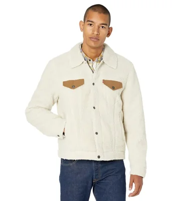 Chaqueta Levi's Sherpa estilo camionero color crema/marrón XL