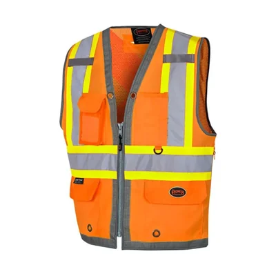 Chaleco de seguridad Pioneer 12 bolsillos Naranja/Amarillo-Verde