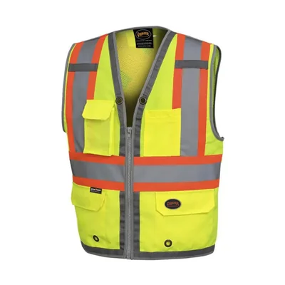 Chaleco de seguridad Pioneer de 12 bolsillos alta visibilidad naranja/amarillo‑verde