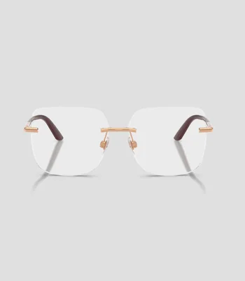 Lentes oftálmicos cuadrados color oro rosa Mujer
