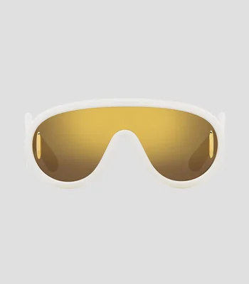 Lentes de sol de máscara blanco Mujer