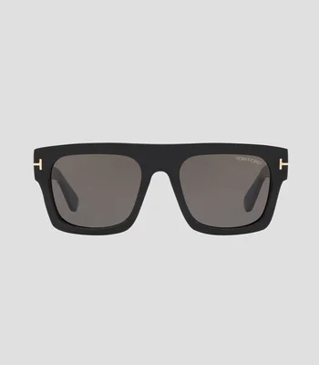 Lentes de sol rectangulares negro brillante Unisex