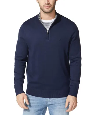 Suéter Nautica Azul Marino Talla XL con Cierre de Cuarto de Cremallera