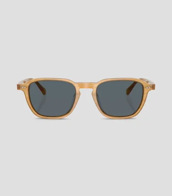 Lentes de sol rectangulares marrón dorado semi-mate Unisex