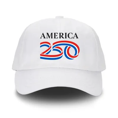 Gorra AMERICA 250 Aniversario EE.UU. Blanca Sin Estructura