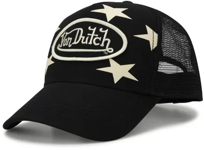 Gorra Von Dutch Trucker con Malla Trasera Snapback Negra con Estrella