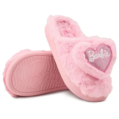 Barbie Mujeres Pantuflas de Peluche Suave para Interior y Exterior