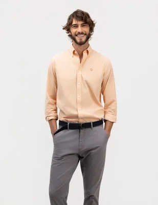 Camisa casual manga regular para hombre
