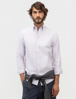 Camisa casual manga regular para hombre