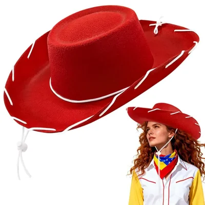 Sombrero Vaquero Occidental de Fieltro Rojo Paradi Star