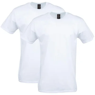 Camiseta Gildan G64000 blanca (2 unidades) talla 3XL