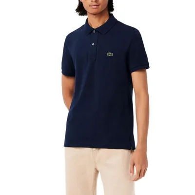 Camisa Polo Lacoste L.12.12 Slim Fit Azul Marino Talle Large