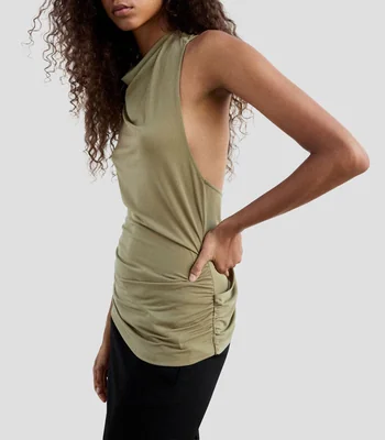 Blusa Lisa una Manga Corta Mujer