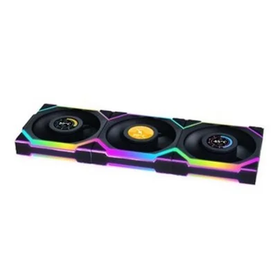 KIT 3 VENTILADORES LIAN LI UNIFAN TL LCD BLACK WIRELESS 120MM