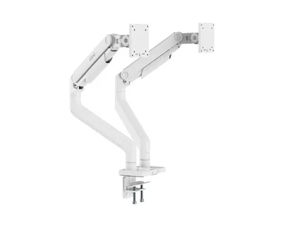 SOPORTE DUAL MSI DOBLE BRAZO ARTICULADO PARA MONITOR 17"-45"/VESA 75/VESA 100/20KGS/BLANCO MATE