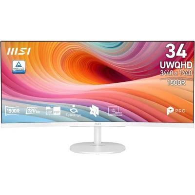 MONITOR MSI 34" PRO MP341CQ E12 3440 x 1440 (UWQHD) 120Hz 1ms MPRT/4ms GtG CURVO BLANCO