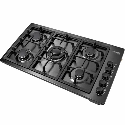 Parrilla Empotrable Gas 5 Quemadores Acero Inoxidable Lp/nat Negro Fornello mio