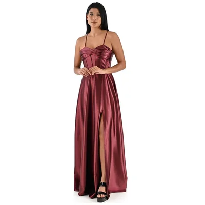 Vestido de Fiesta Largo Metálico Pink Gallery para Mujer