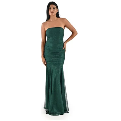 Vestido de Fiesta Largo Strapless con Bufanda Pink Gallery para Mujer