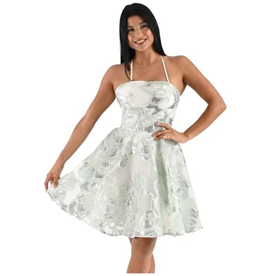 Vestido de Fiesta Corto con Detalle Bordado Pink Gallery para Mujer