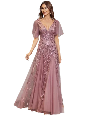 Vestido Elegante de Fiesta Largo Mauve Magenta para Mujer con Lentejuela Sirena TALLA CH/M (Talla US08)