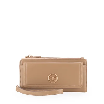 Billetera Flap Camel Cloe para Mujer