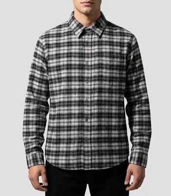 Camisa a cuadros manga larga Hombre
