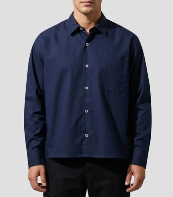 Camisa lisa manga larga Hombre