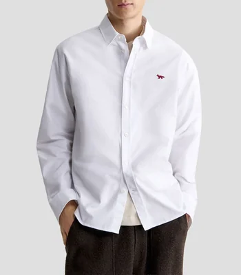 Camisa lisa manga larga Hombre