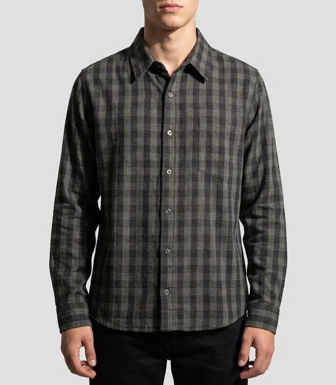 Camisa a cuadros manga larga Hombre