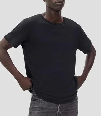 Playera básica cuello redondo manga corta lisa Hombre
