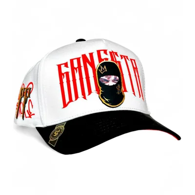 Vago Style Gorra para Hombre Callehero Blanca Negra Visera Curva 5 Paneles