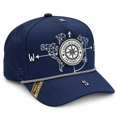Vago Style Gorra Hombre Rumbo Fijo Dryfit Visera Curva Azul de 5 Paneles