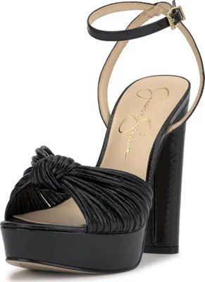 Sandalia Jessica Simpson 25 cm Negra con Correa de Tobillo y Plataforma