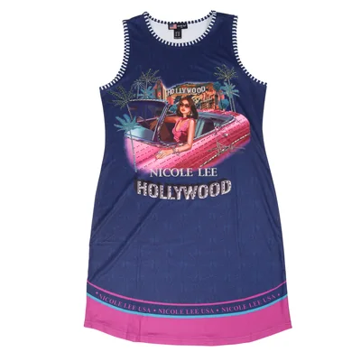 Vestido Nicole Lee Con Pedreria Estampado Hollywood Dr