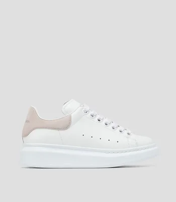 Tenis casuales con plataforma Larry en piel, blancos Mujer