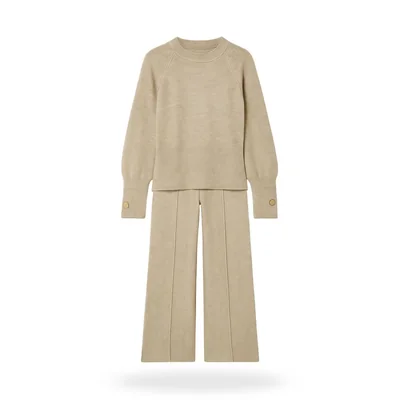 Conjunto Tejido Cuello Redondo Beige Daze para Mujer
