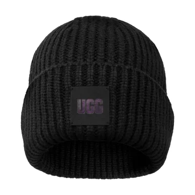 Gorro Ugg Para Mujer Con Logotipo De Canalé Grueso Negro - Venta Internacional.
