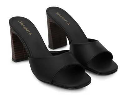 Sandalias de Tacón Sahara Negras para Mujer