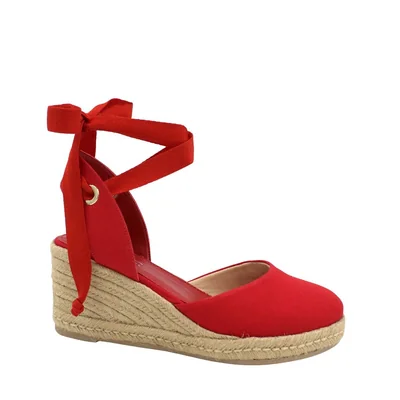 Alpargata con Plataforma de Yute Básica Senties Rojo para Mujer