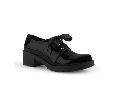 Mocasin Color Negro Liston Material Charol