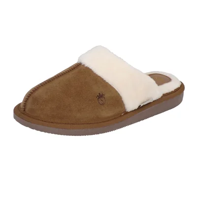 Pantufla Stahl para Mujer 3926 color Beige de Gamuza
